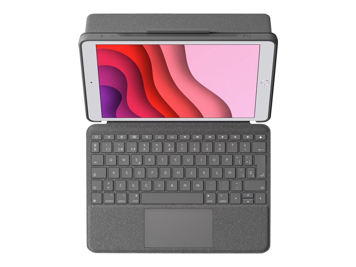 Logitech Combo Touch - Tastatur und Foliohülle - mit Trackpad - hintergrundbeleuchtet - Apple Smart connector - QWERTY - Spanisch - Oxford Gray - für Apple 10.9-inch iPad (10. Generation)