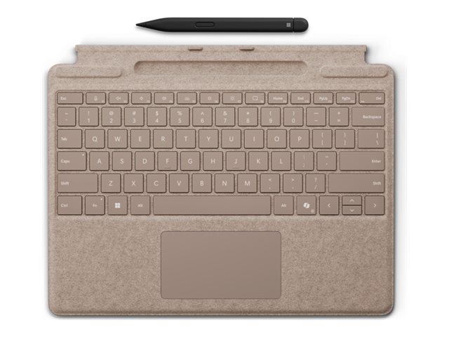 Microsoft Surface Pro Keyboard - Tastatur - mit Trackpad, Beschleunigungsmesser, Surface Slim Pen 2 Ablage- und Ladeschale - QWERTZ - Deutsch/Österreichisch - Dune - mit Slim Pen 2 - für Microsoft Surface Pro 8, Pro 8 for Business, Pro 9, Pro 9 for Busine