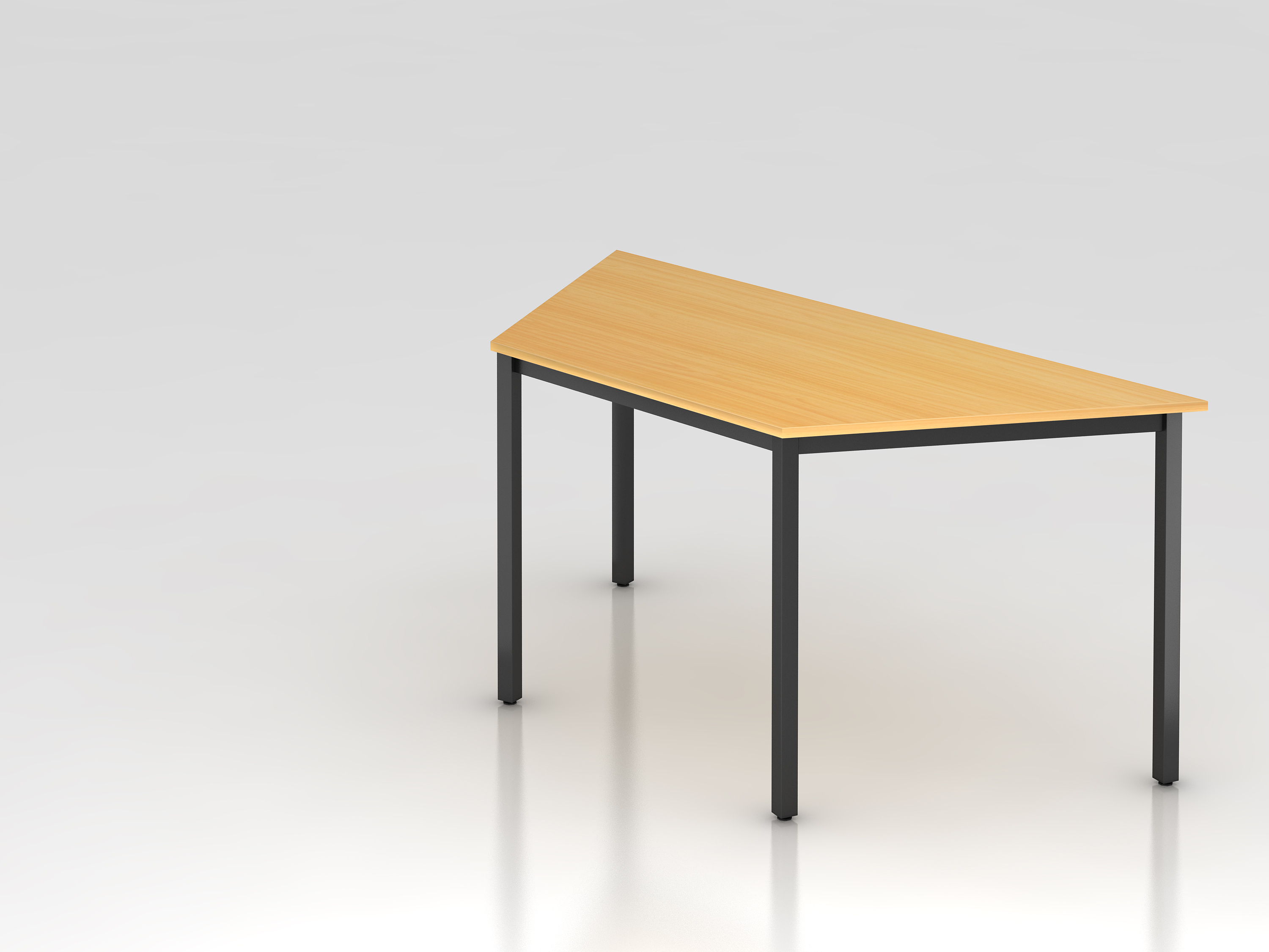 Trapeztisch 160x69cm Buche/Schwarz, trapezf