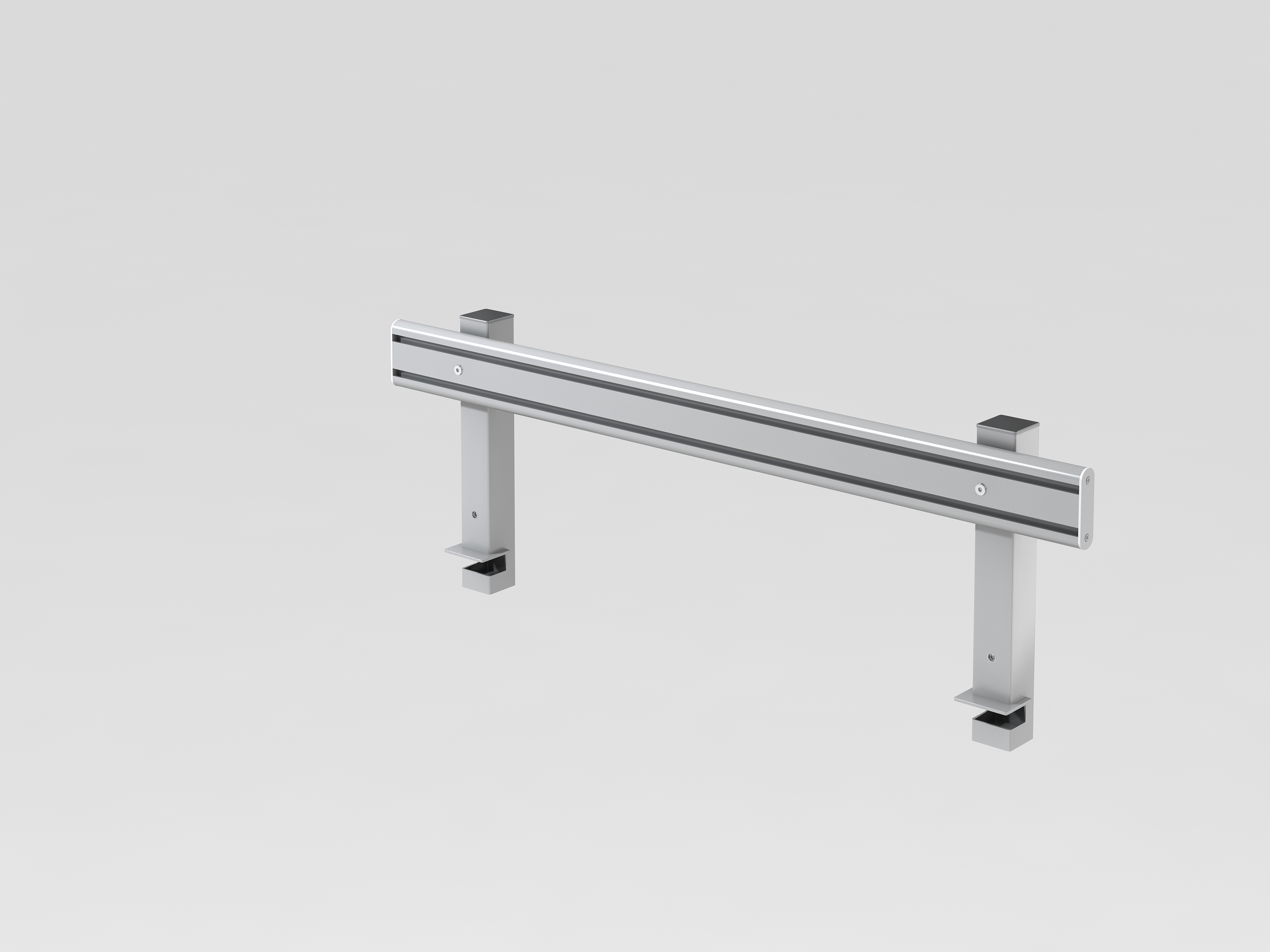 Orga-Schiene 120 cm, mit Halterung, silber