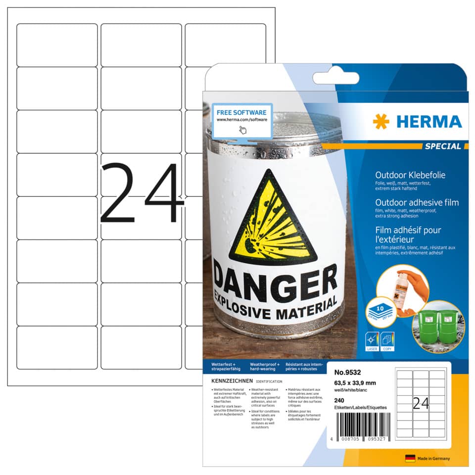 HERMA 9532 wetterf. 240 St. extra stark