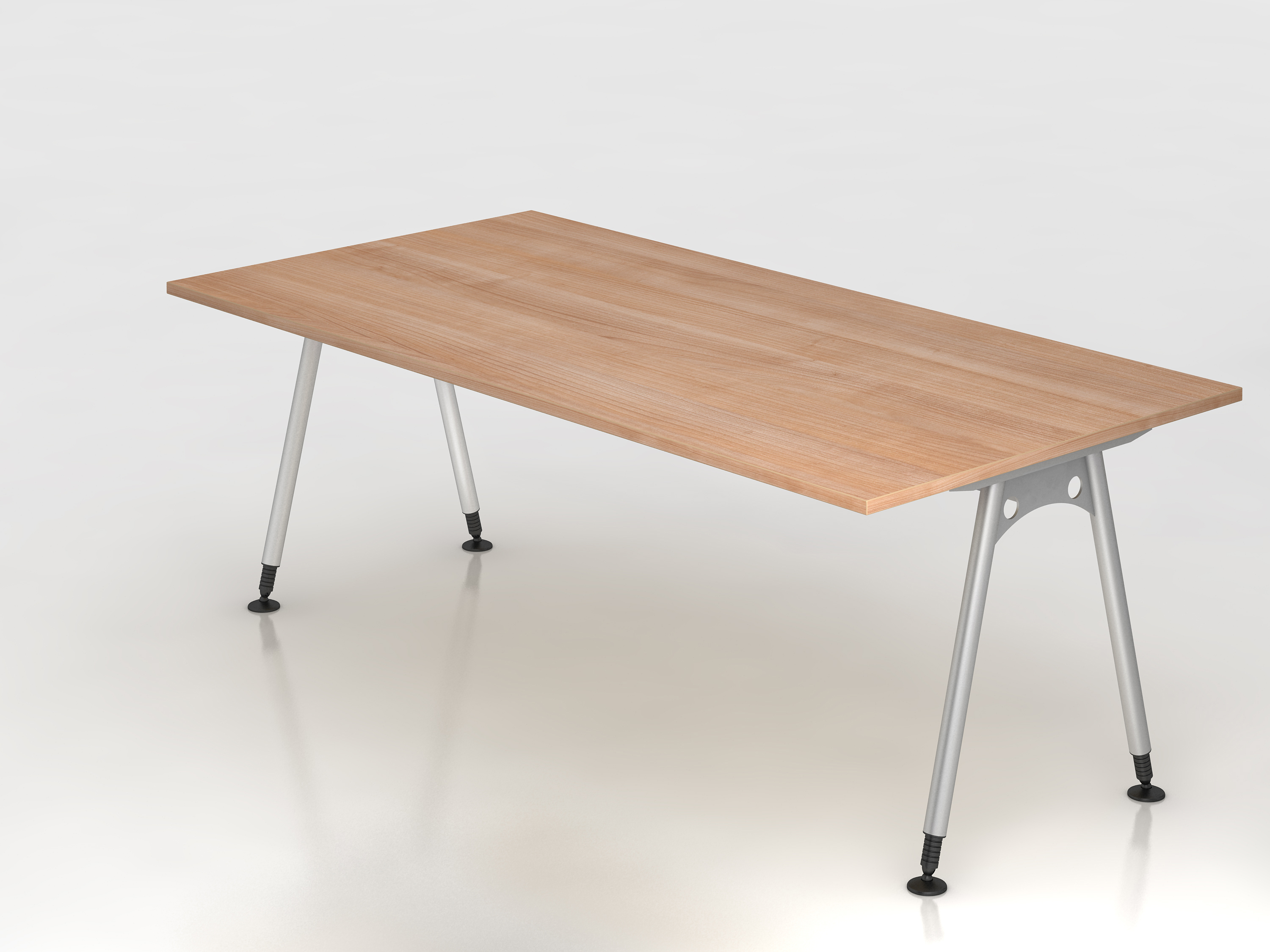 Schreibtisch A-Fuß 200x100cm Nussbaum