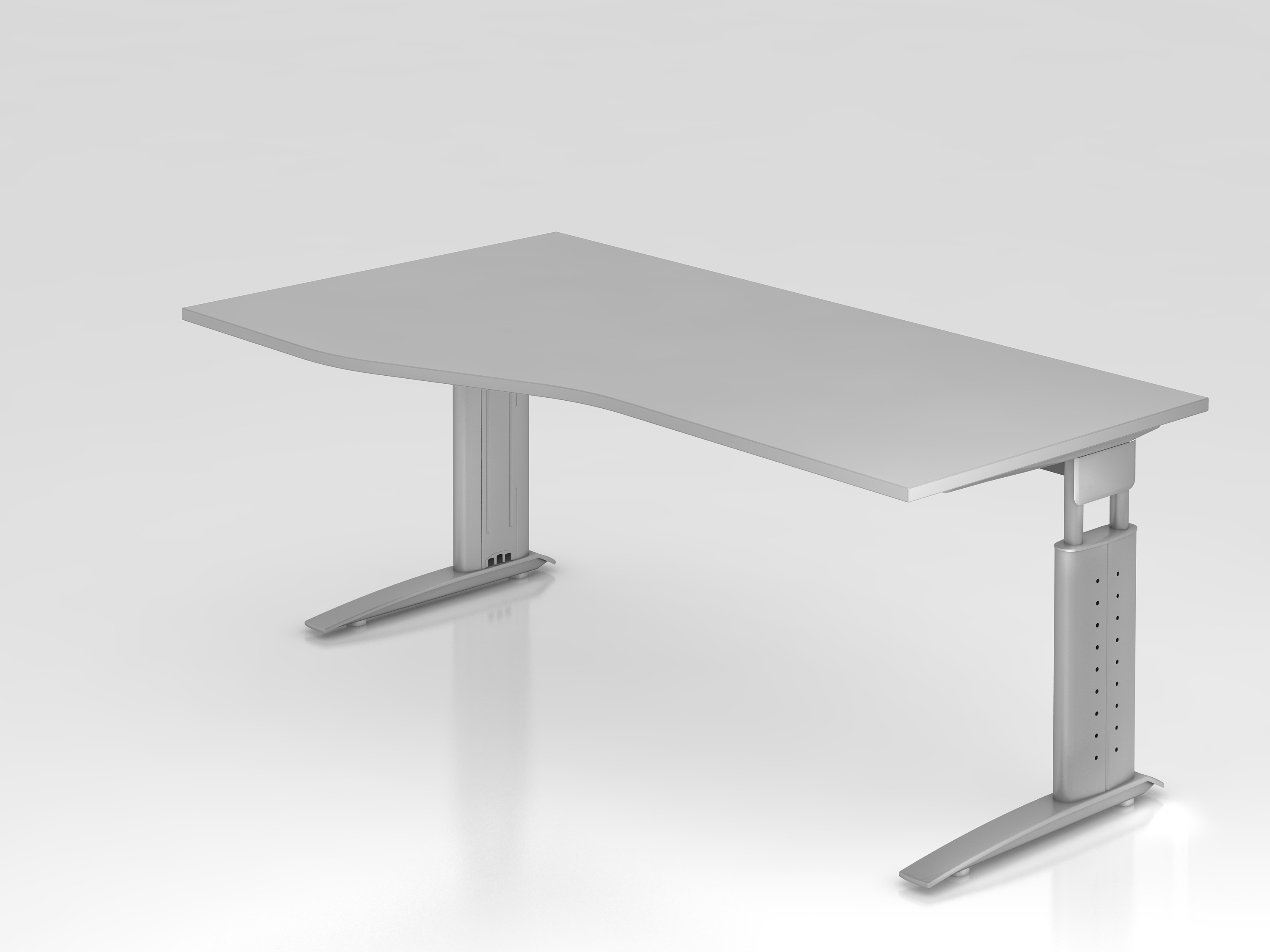 Schreibtisch C-Fuß 180x100/80cm Grau/Silber