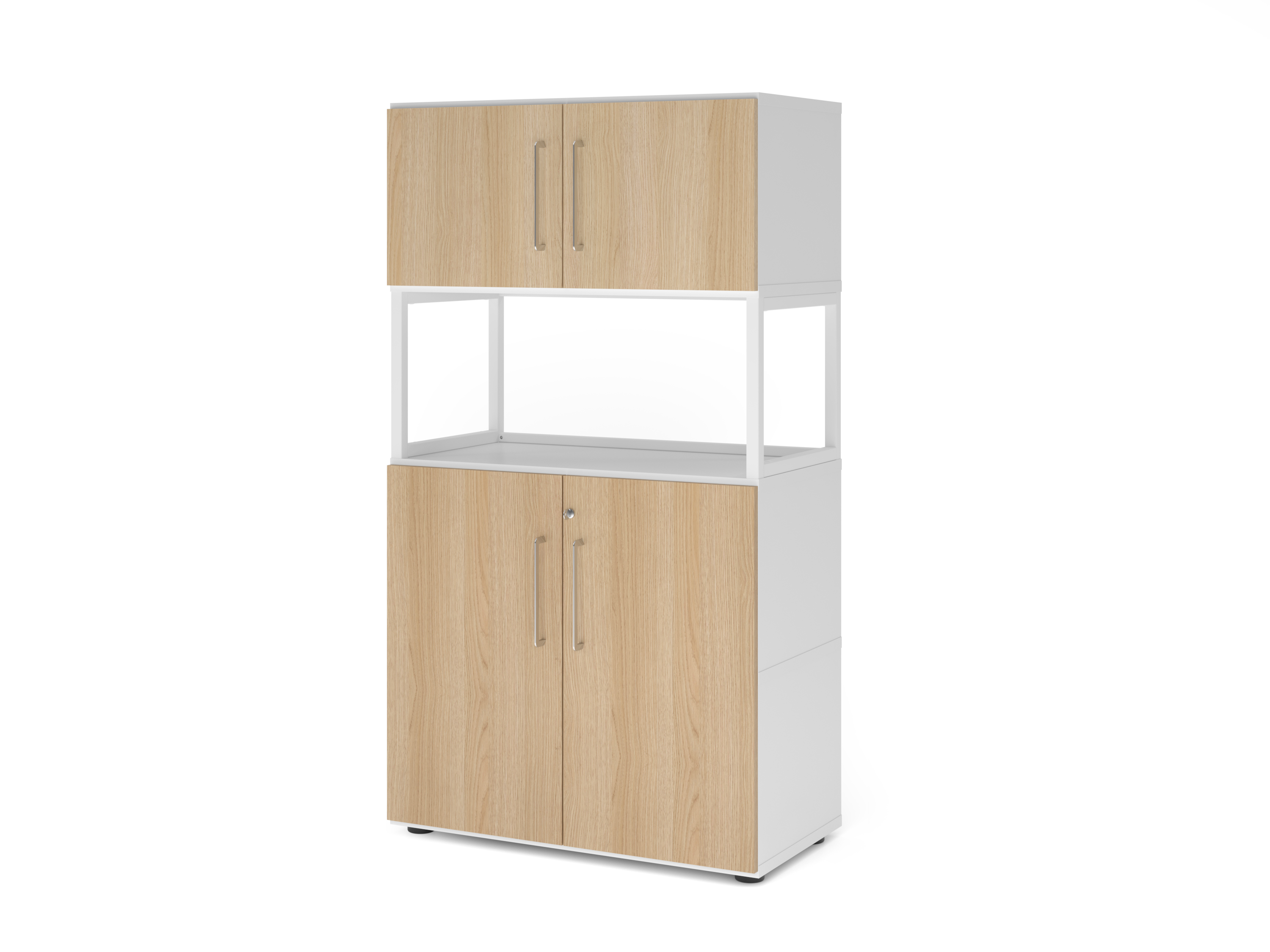Kombischrank, 4OH, weiß/eiche