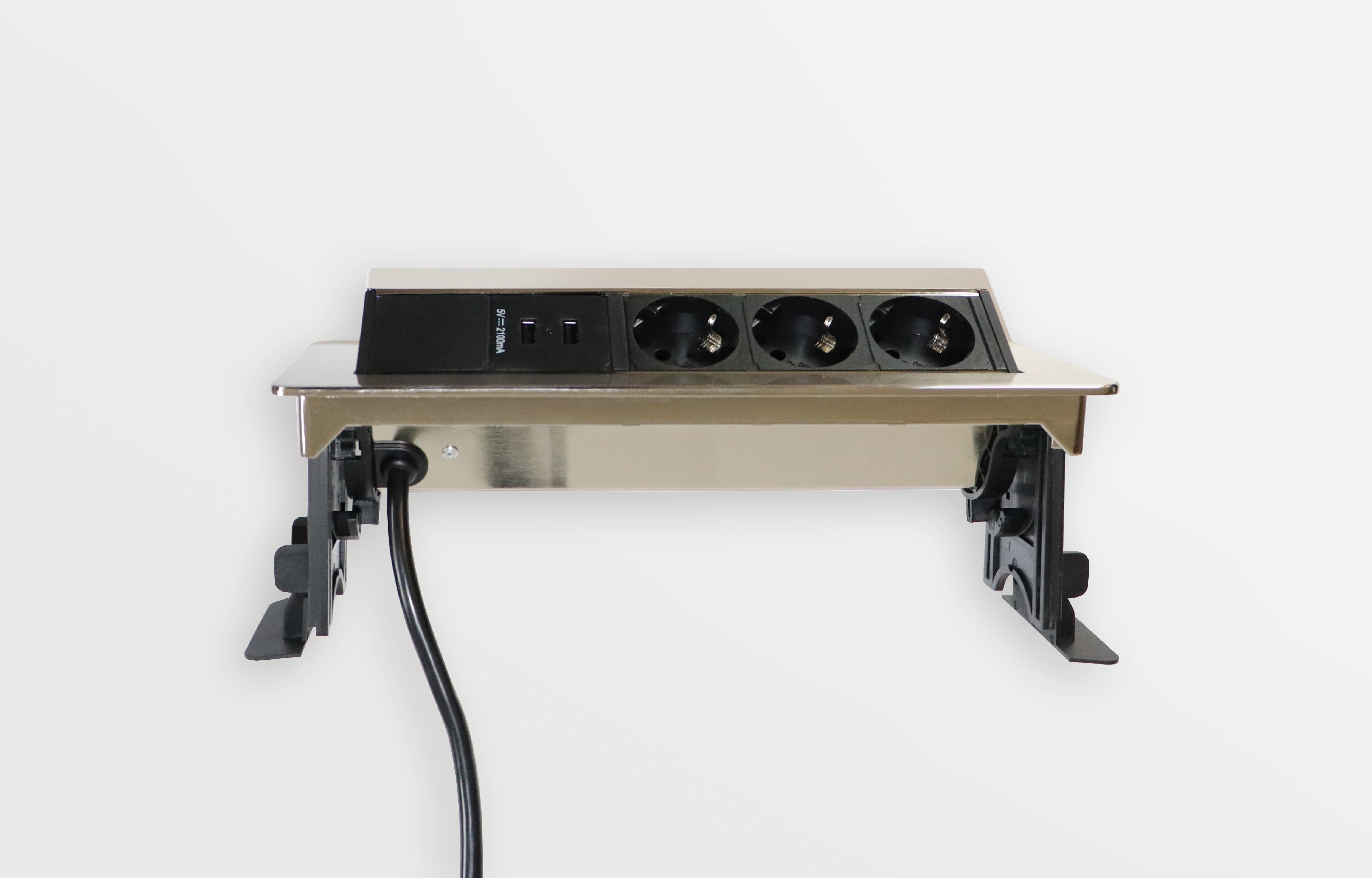 Steckdosenl. 3xStrom, 2xUSB, ohne Fräsung