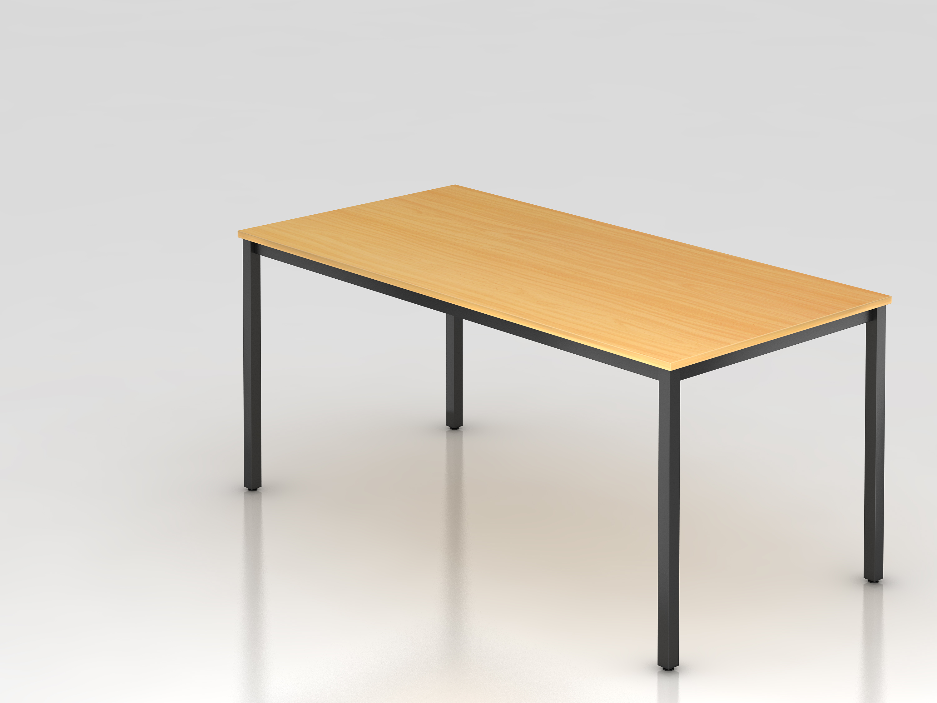 Besprechungstisch 160x80cm Buche/Schw.eckig
