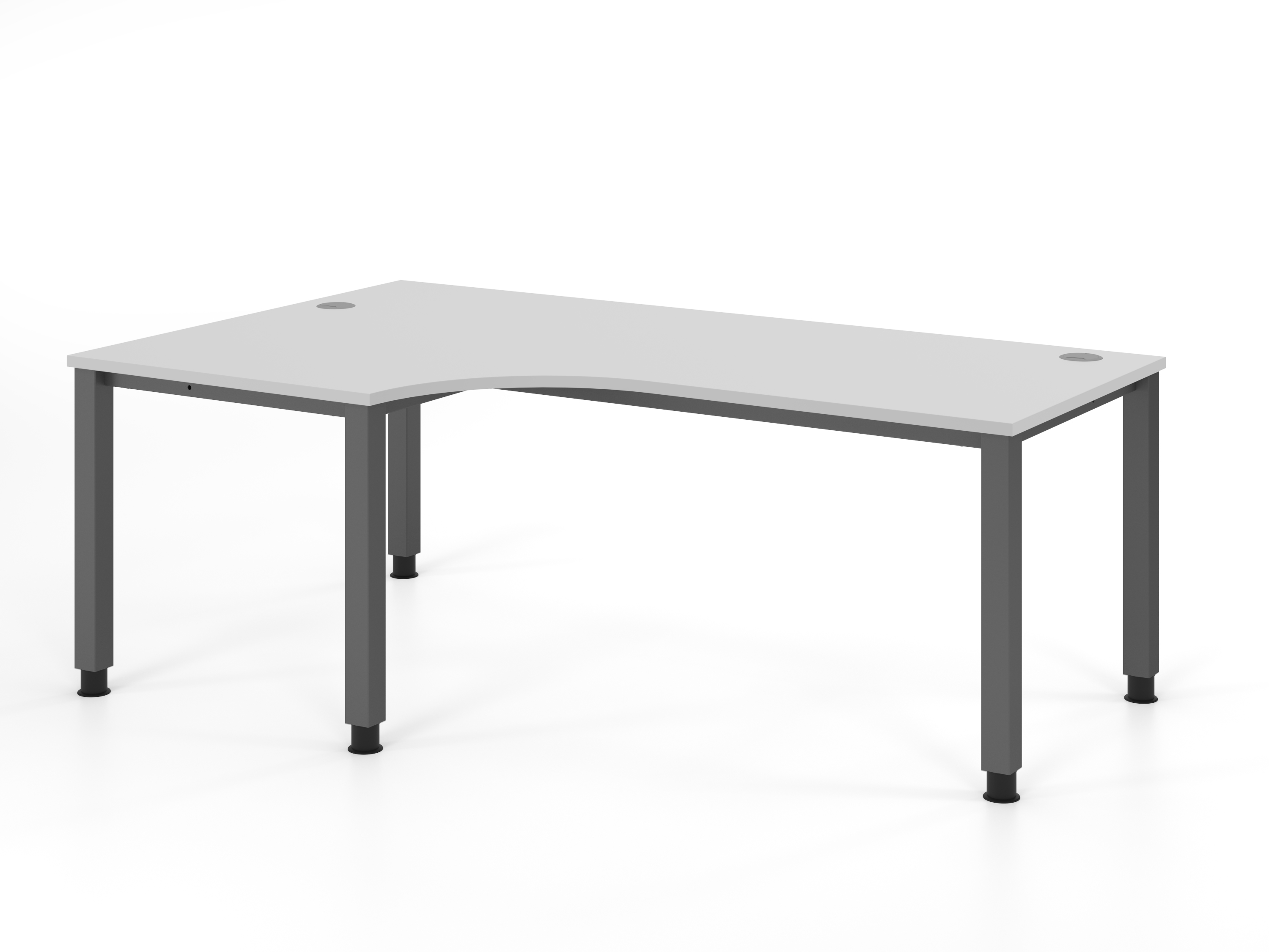 Winkeltisch 4Fuß eckig 200x120cm 90Â°Grau