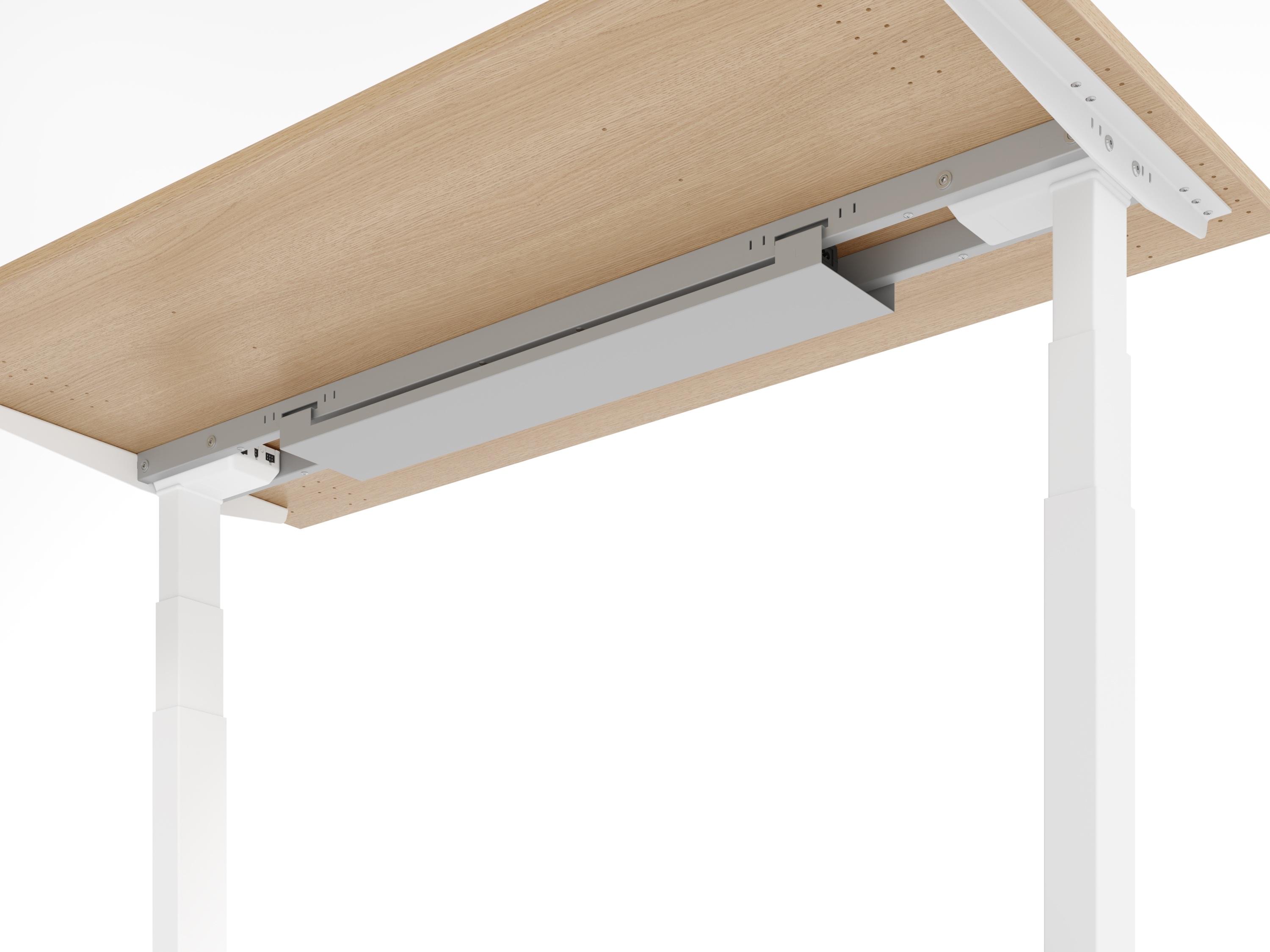 Sitz-Steh-Schreibtisch el.200x100cm Ahorn/Gra