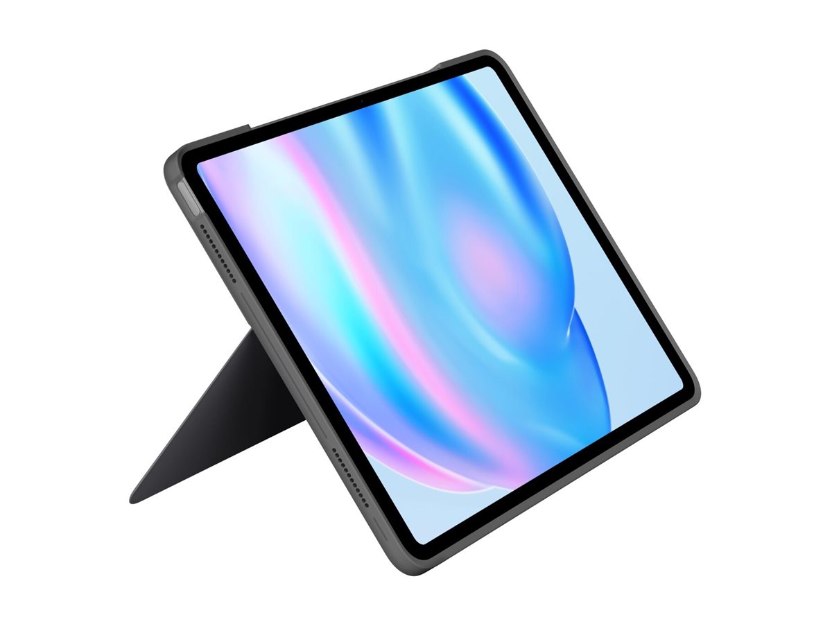 Logitech Combo Touch - Tastatur und Foliohülle - mit Trackpad - hintergrundbeleuchtet - Apple Smart connector - AZERTY - Französisch - Oxford Gray - für Apple 13-inch iPad Air (M2, M3)