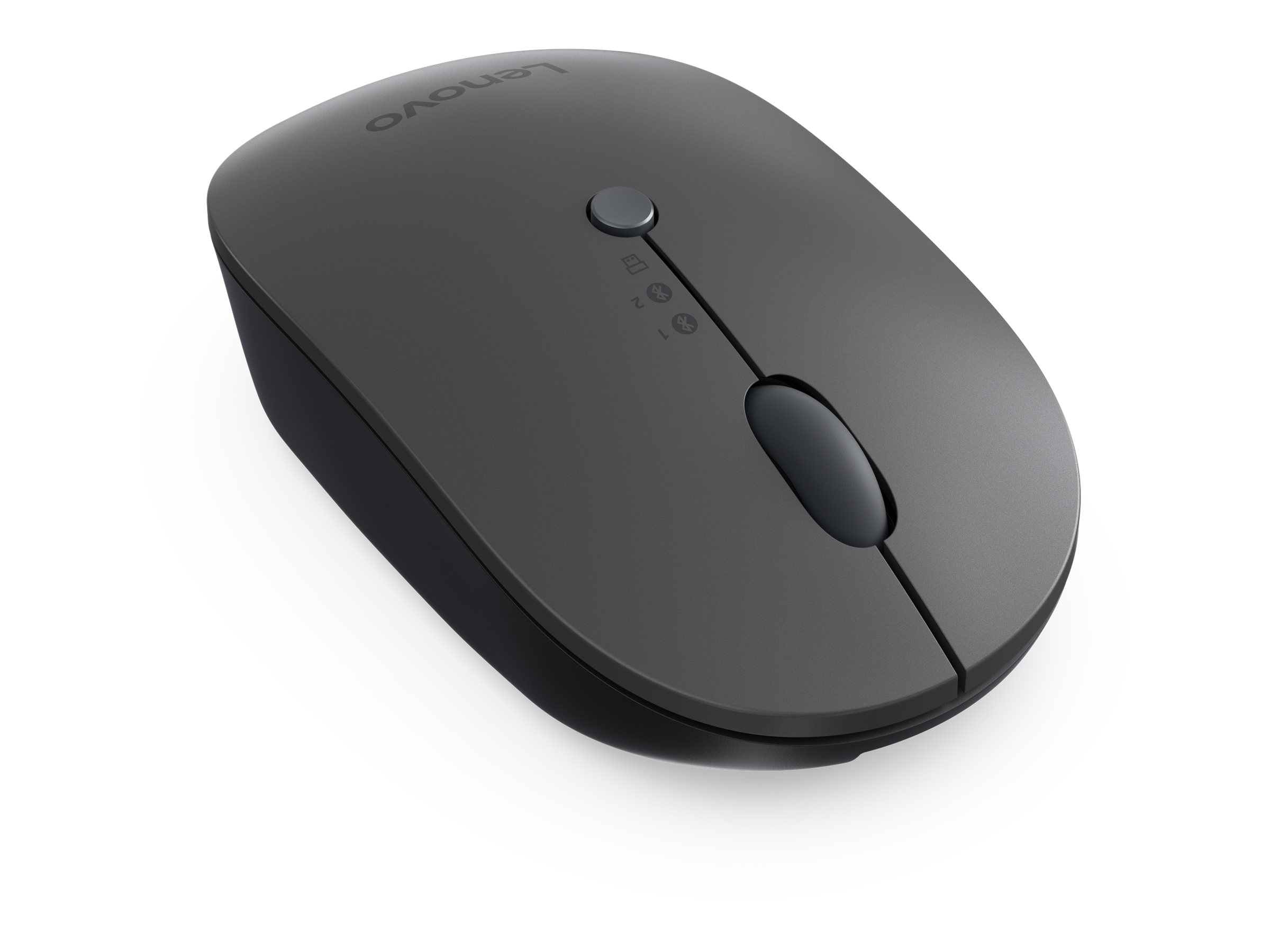 Lenovo Multi-Device - X9 Edition - Maus - rechts- und linkshändig - optisch - 4 Tasten - kabellos - 2.4 GHz, Bluetooth 5.0 - USB-C Wireless-Empfänger - Donnergrau (oben)
