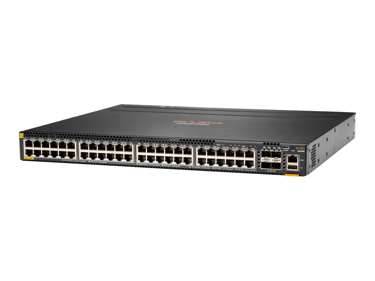 HPE Aruba 6300M - Switch - L3 - managed - 24 x 1 Gigabit / 10 Gigabit SFP+ + 4 x 1 Gigabit / 10 Gigabit / 25 Gigabit / 50 Gigabit SFP56 (Uplink / Stacking)