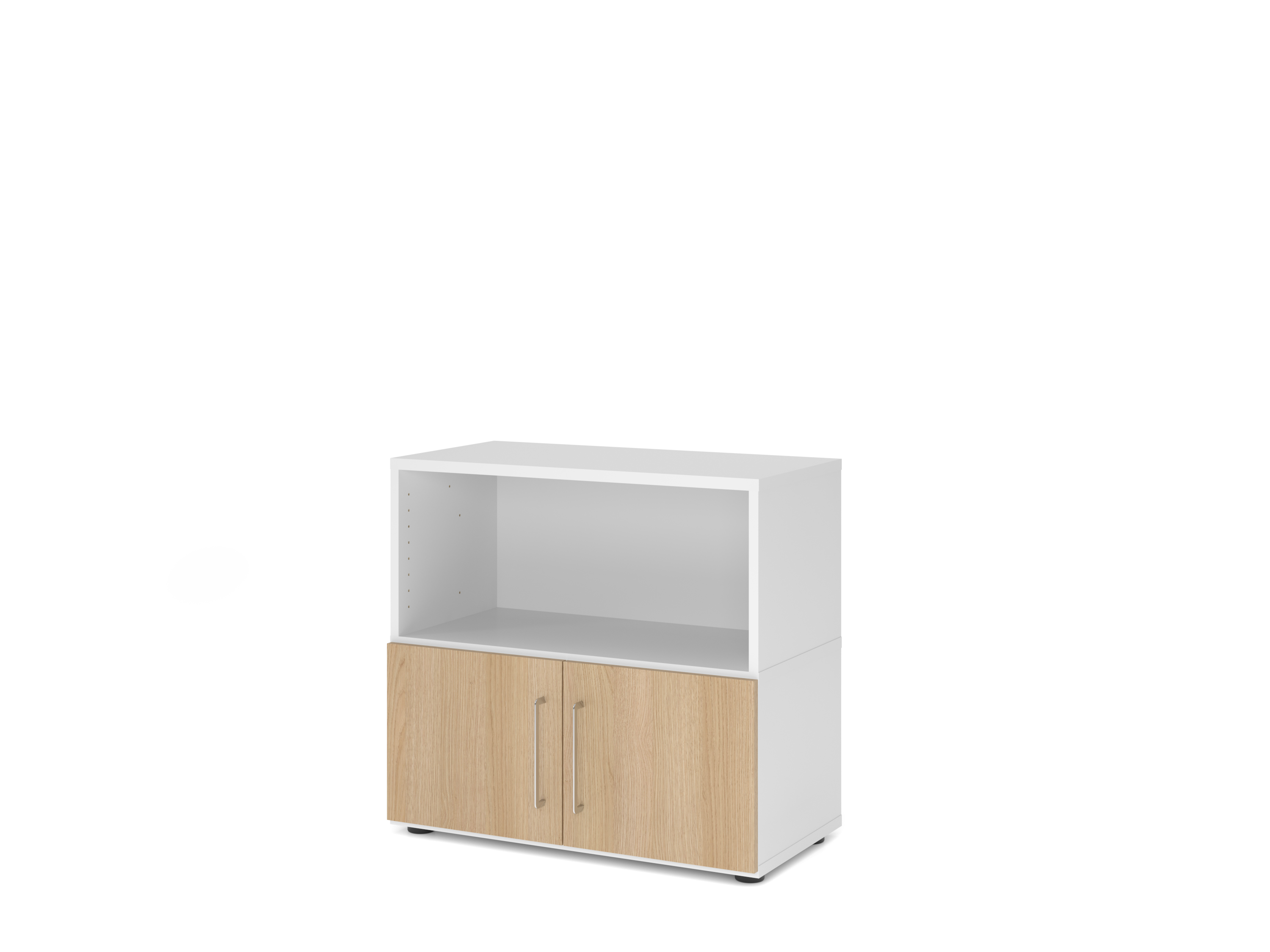 Regal/Türen, 2OH, weiß/eiche