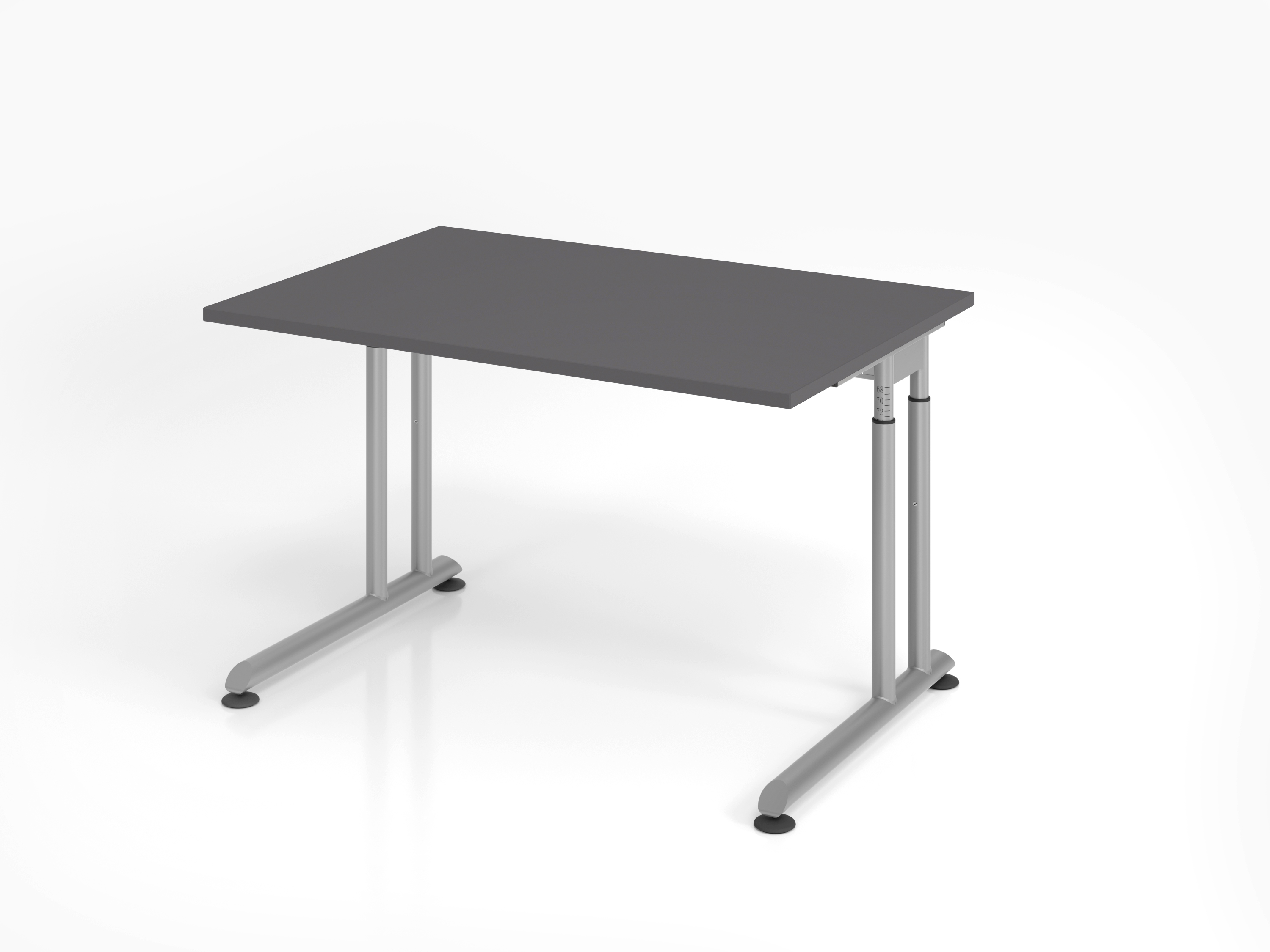 Schreibtisch C-Fuß 120x80cm Graphit/Silber