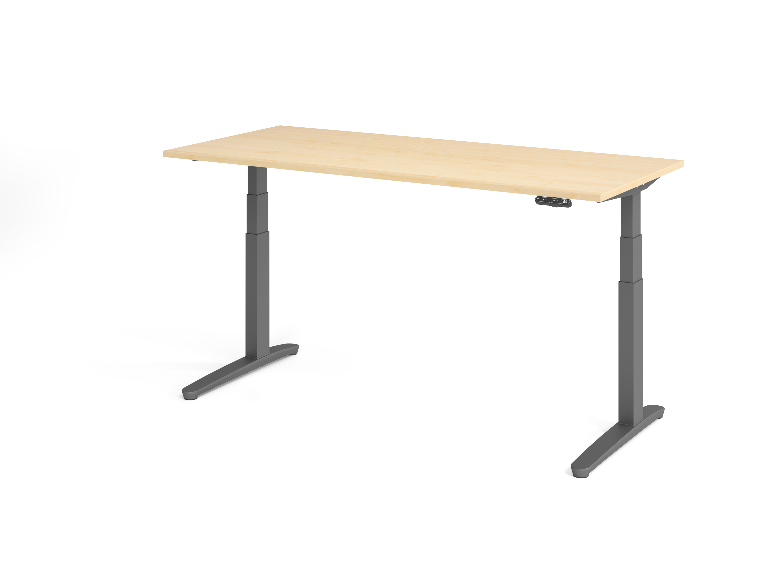 Sitz-Steh-Schreibtisch el.180x80cm Ahorn/Grap