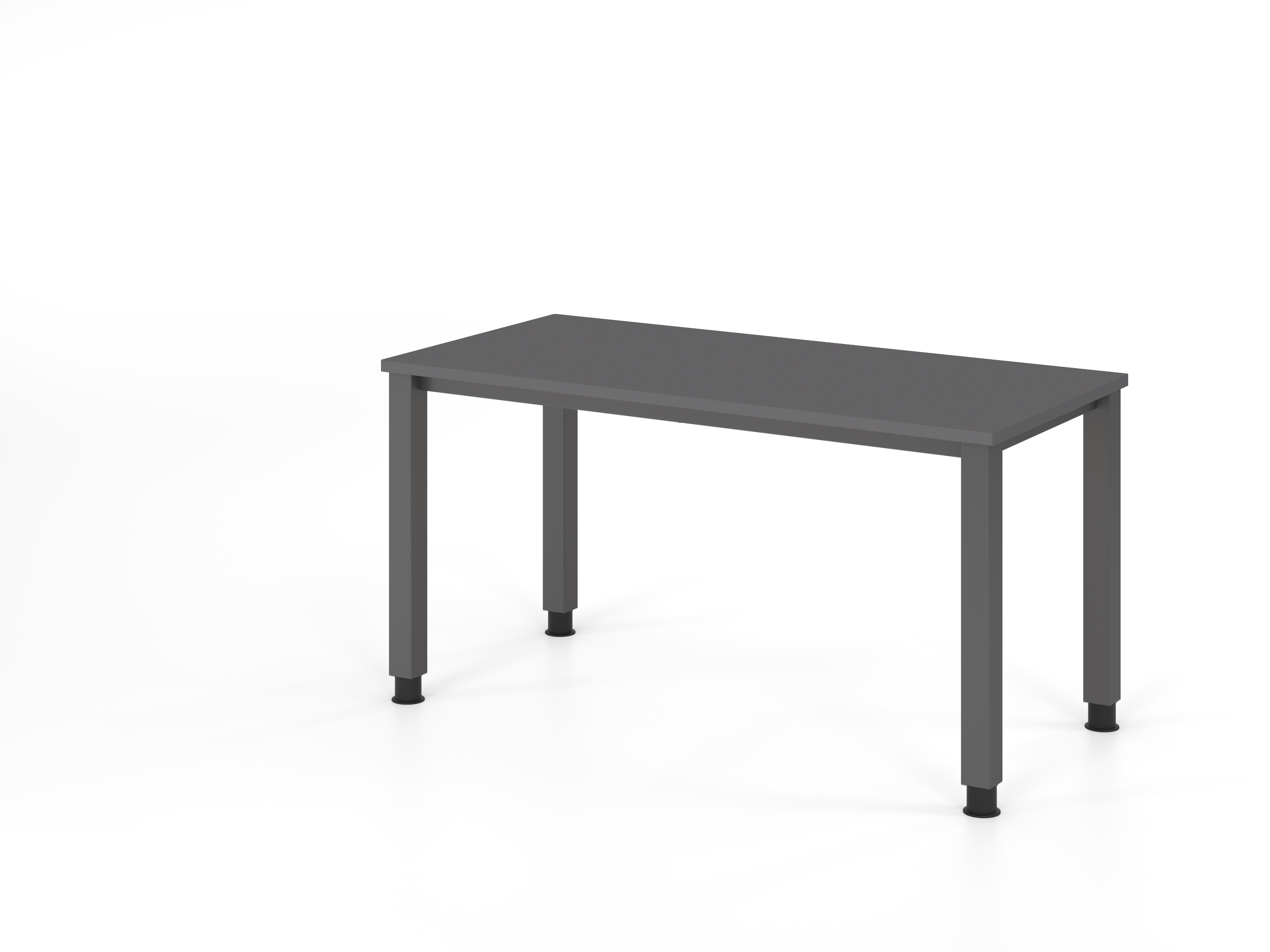 Schreibtisch 4Fuß-rd.140x67cm Graphit/silber