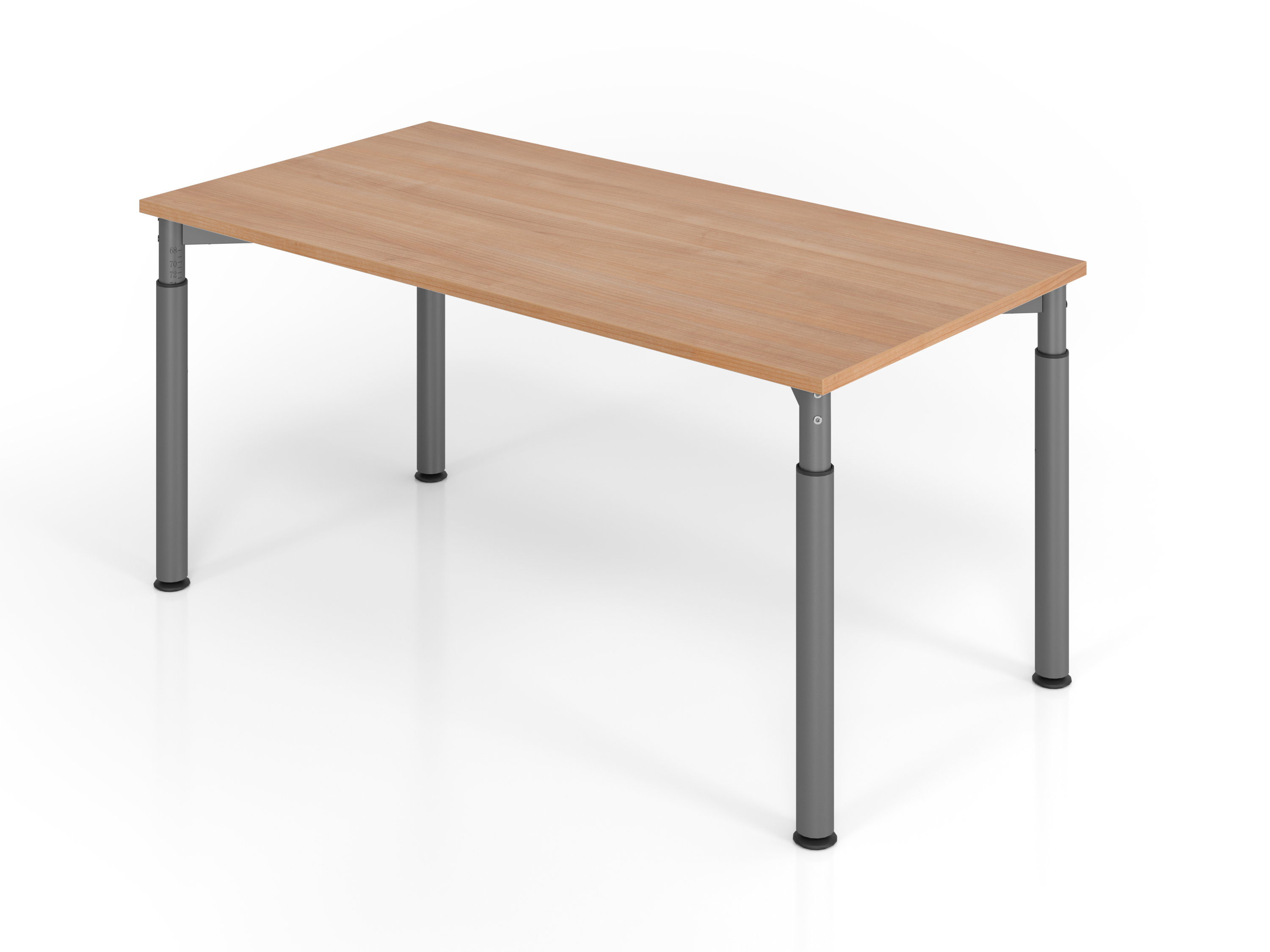 Schreibtisch 4Fuß-rd.160x80cm Nussbau/Graphit