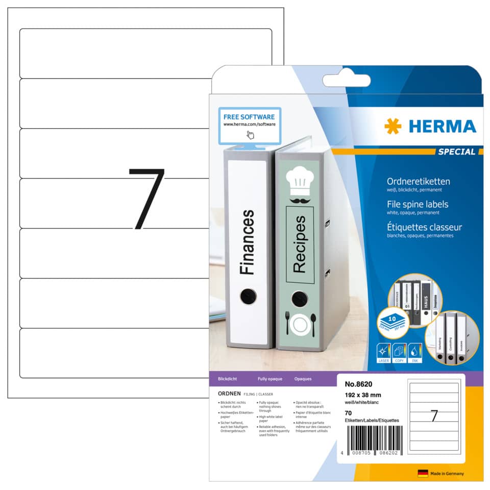 HERMA 8620  schmal/kurz permanent