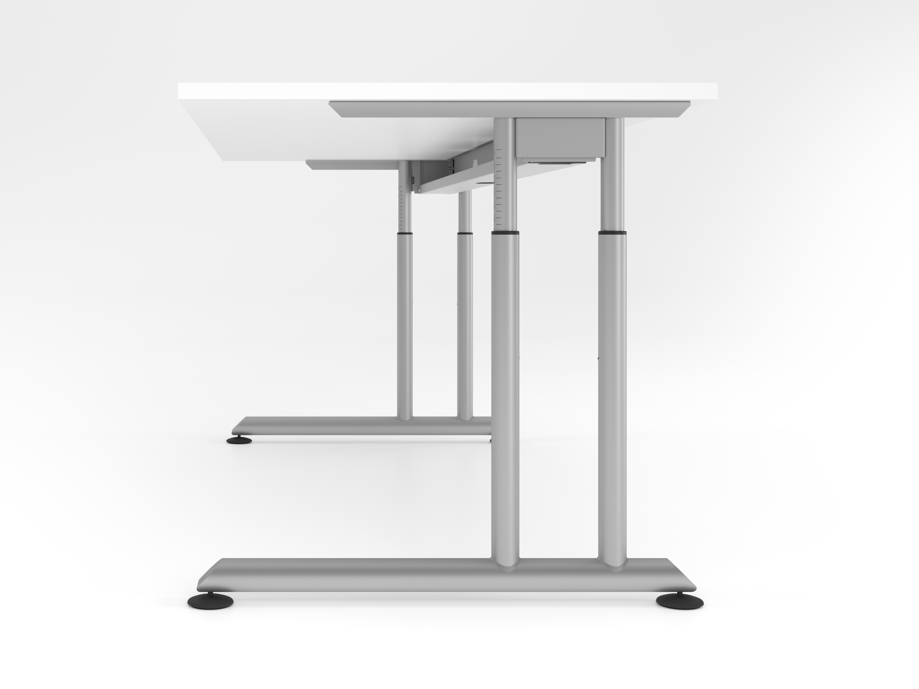Schreibtisch C-Fuß 120x80cm Graphit/Silber