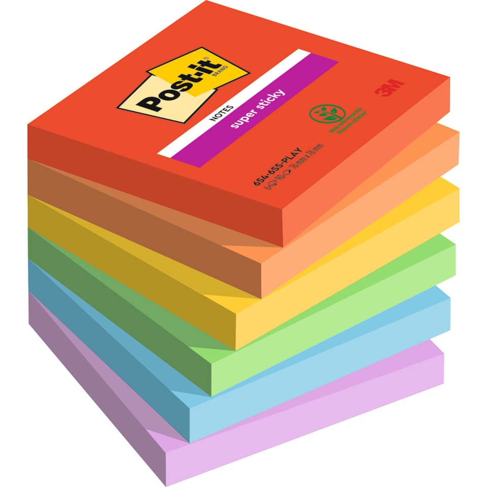 POST-IT 654-6SS-PLAY 76x76mm